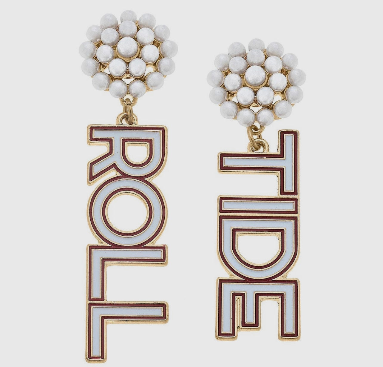 Roll Tide Pearl Cluster Earrings