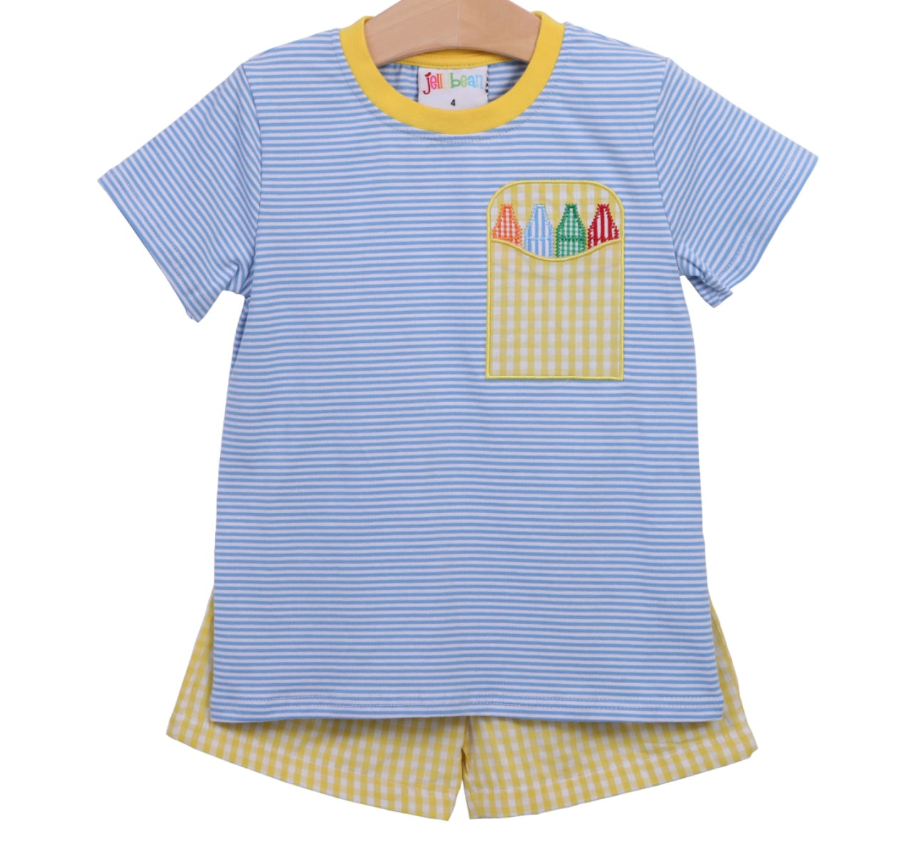 Crayon Pocket Applique Short Set