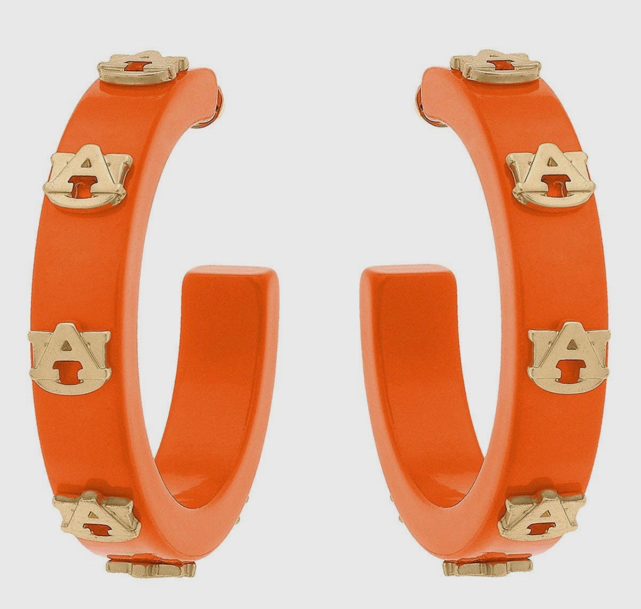 Auburn Tigers Resin Logo Hoop Earrings
