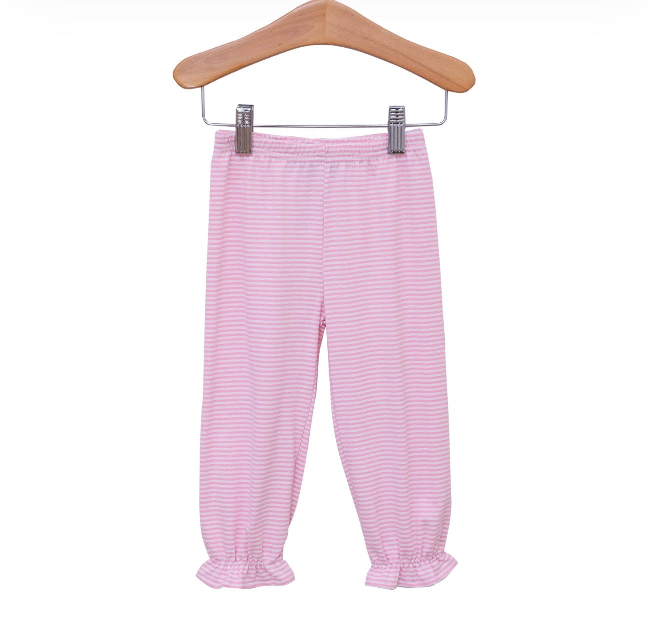 Ruffle Bloomer Pants- Light Pink Stripe