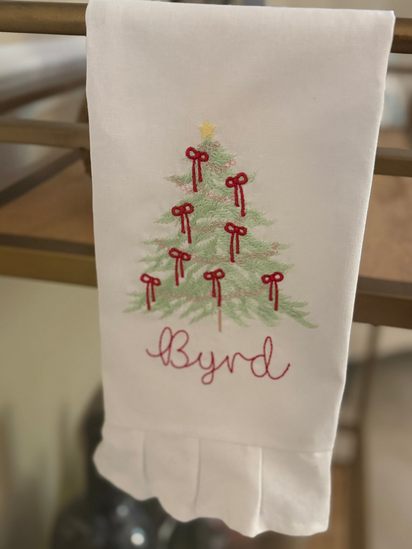 Christmas Tree Ruffle Tea Towel