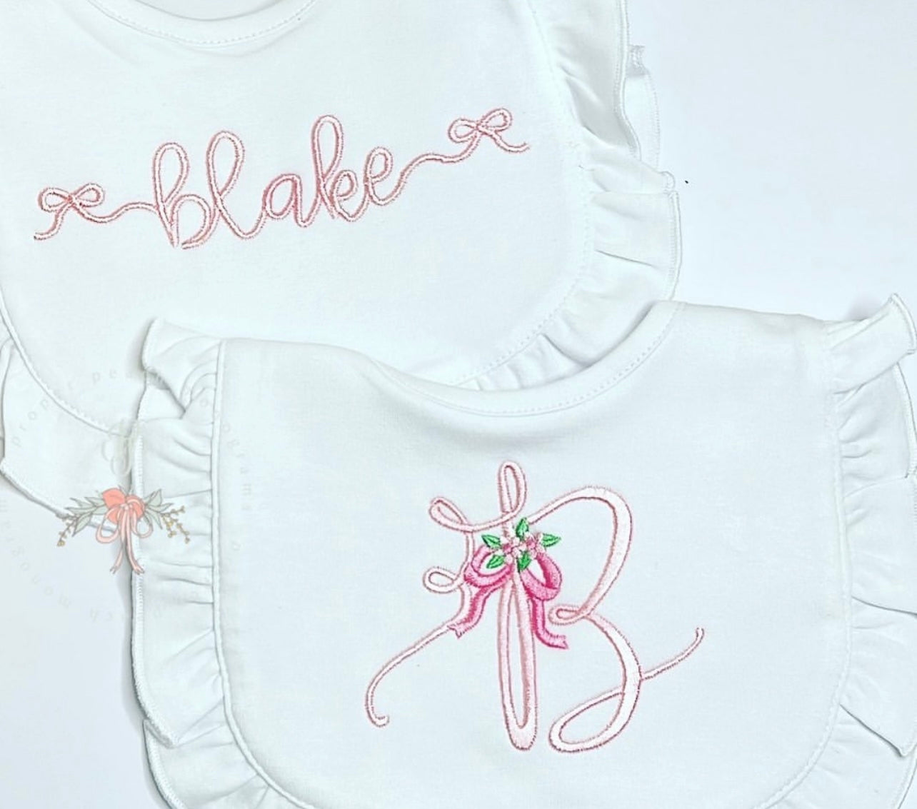 Ruffle bib + burp cloth