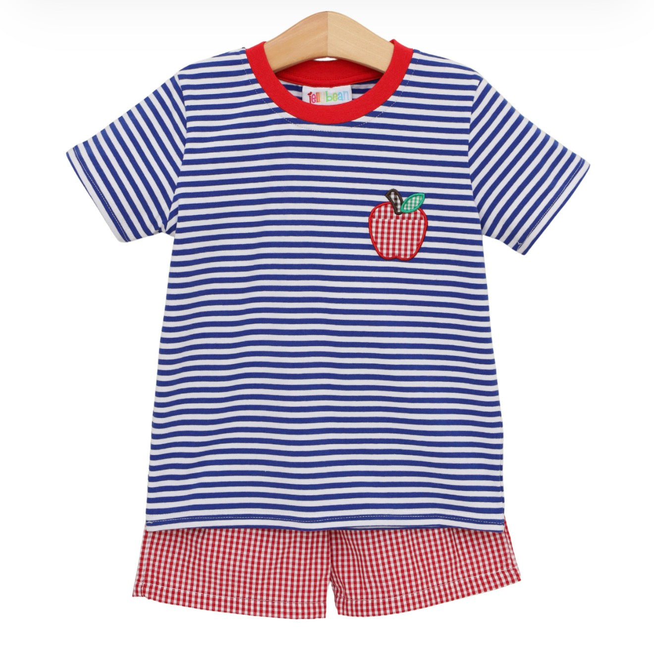 Apple Pocket Applique Short Set