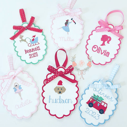 GIRL Scallop Fabric Ornament