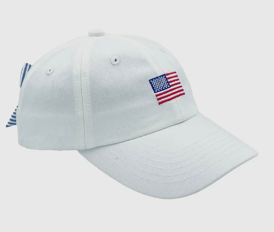 American Flag Bow Baseball Hat (Girls)