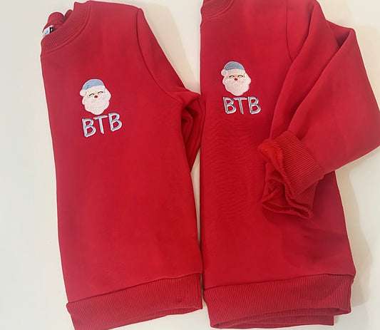 Pullover Fleece Sweatshirt - Red