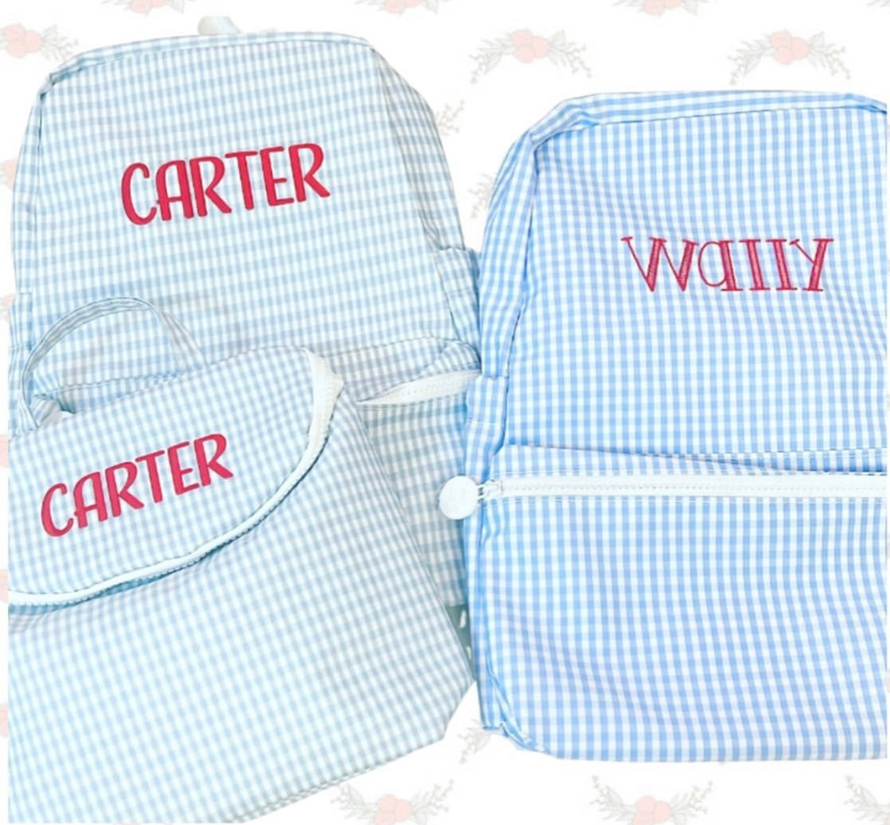 Backpack- Mist Gingham