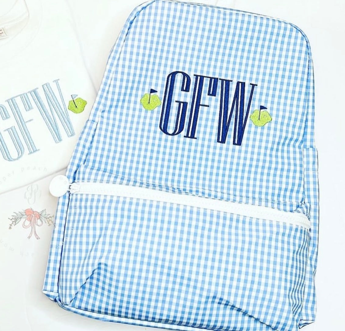 Backpack- Sky Gingham