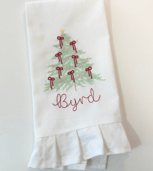 Christmas Tree Ruffle Tea Towel