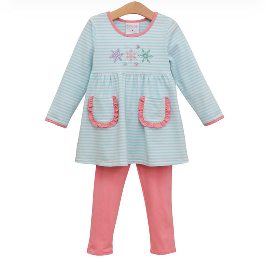 Let It Snow Ruffle Pants Set