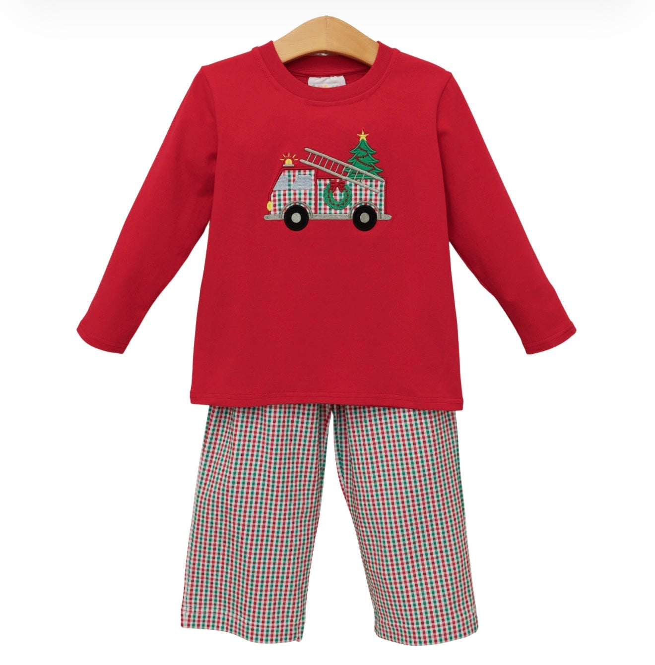 Festive Firetruck Pants Set