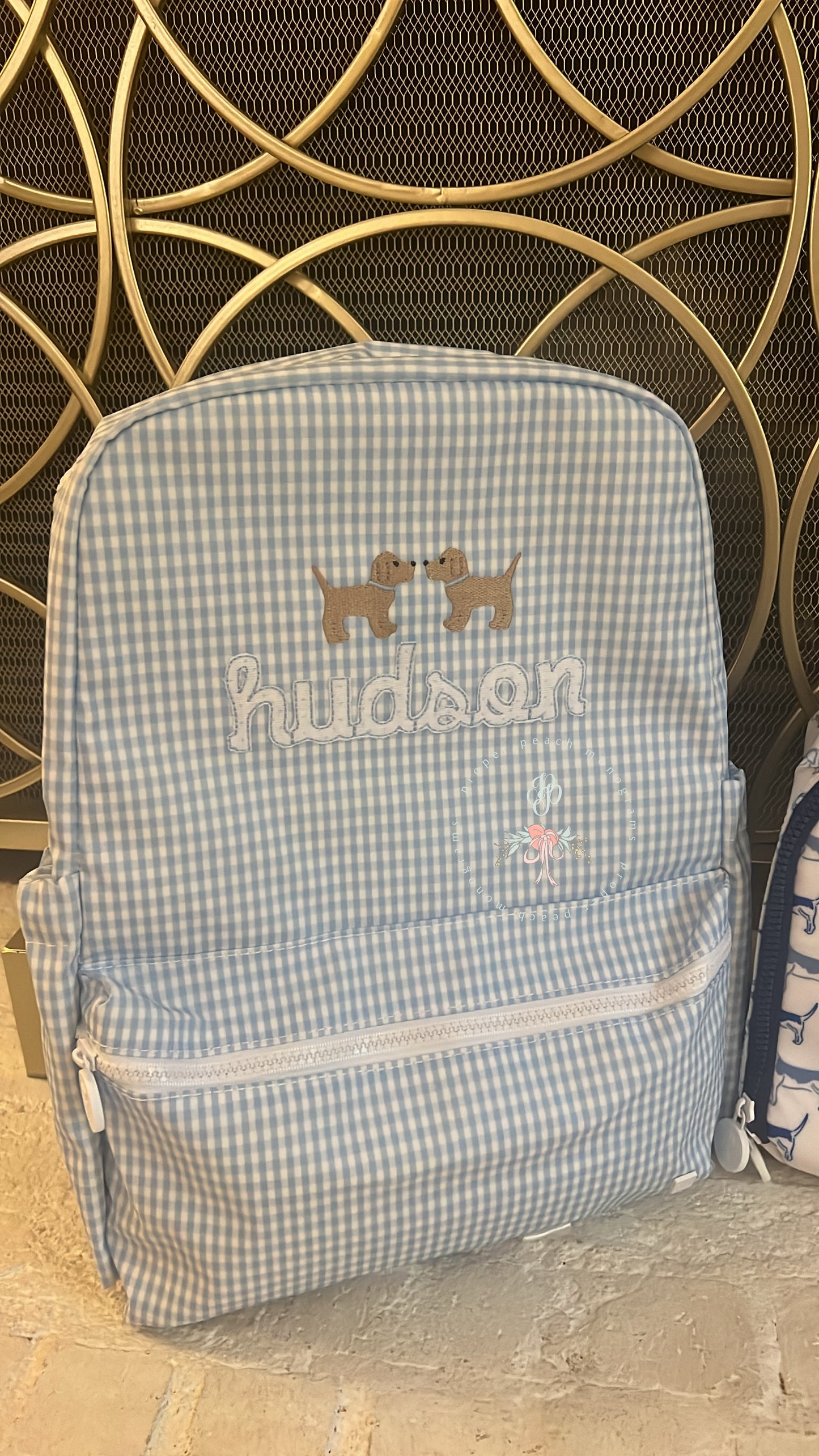 Backpack- Mist Gingham