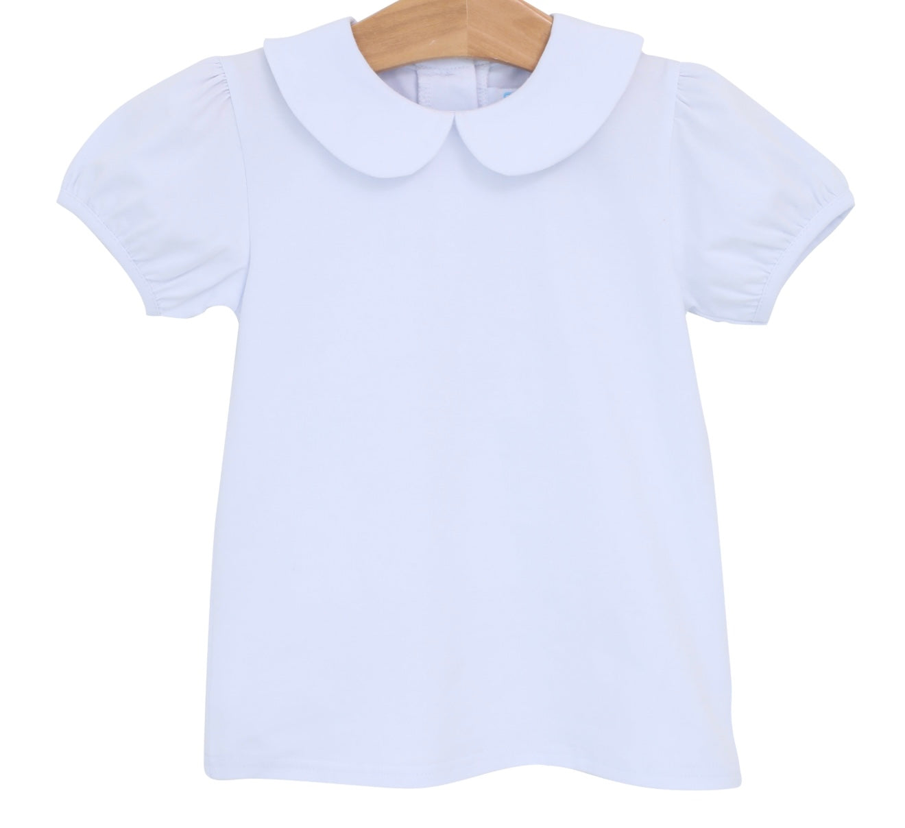 Girls Peter Pan Collar Top (White & Navy)