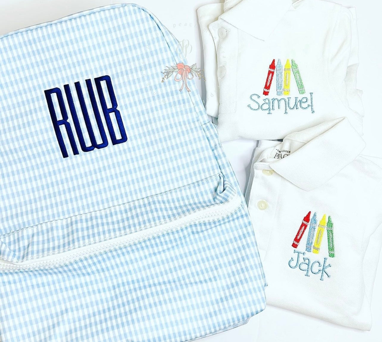 Backpack- Mist Gingham