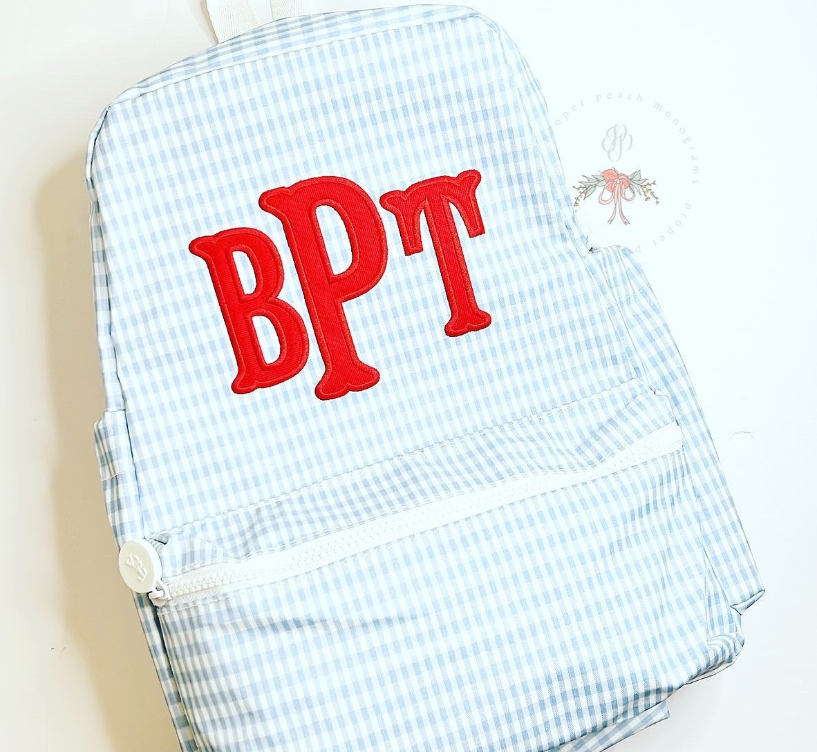 Backpack- Mist Gingham