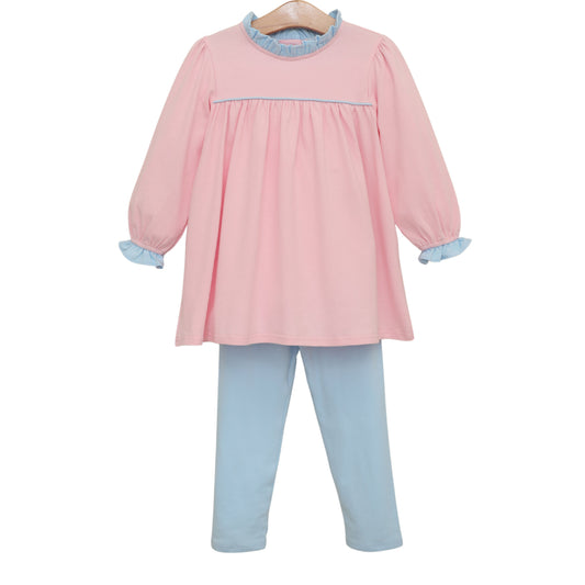 Annie Pant Set - Light Pink/Light Blue
