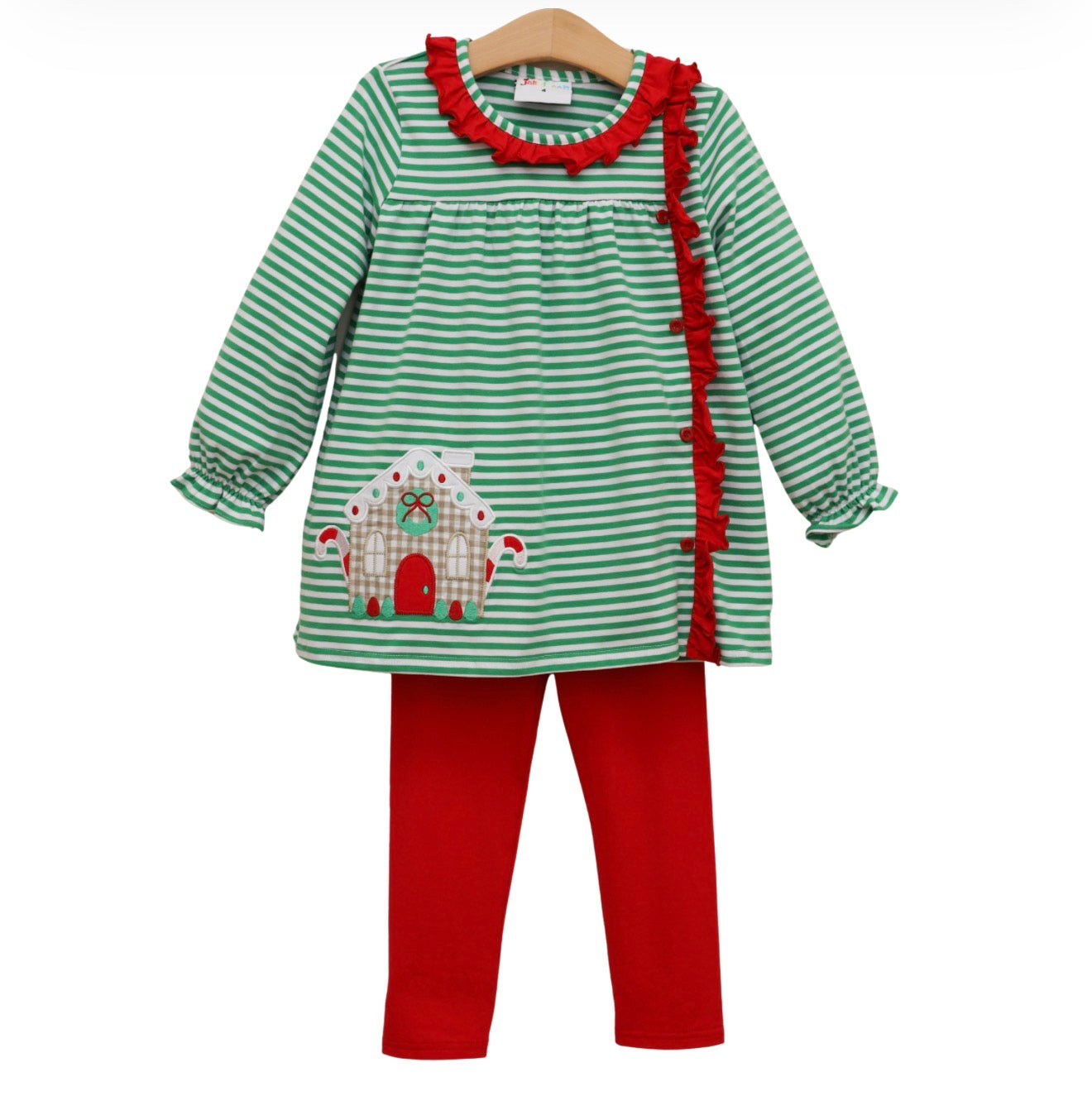 Christmas Cottage Ruffle Pants Set