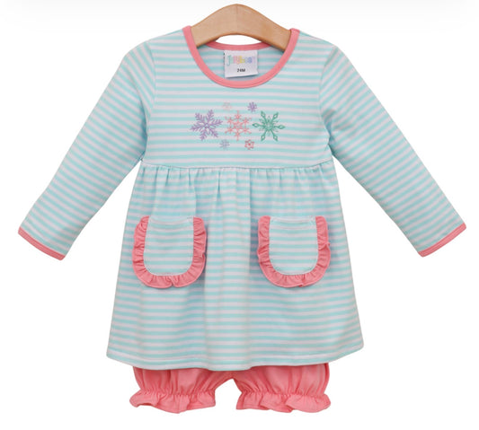 Let It Snow Ruffle Bloomer Set