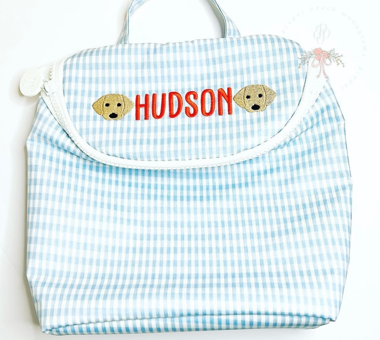 Take Away Lunch/Bottle Bag- Gingham (Multiple Colors)
