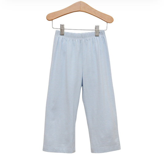 Knit Pants- Light Blue Stripe