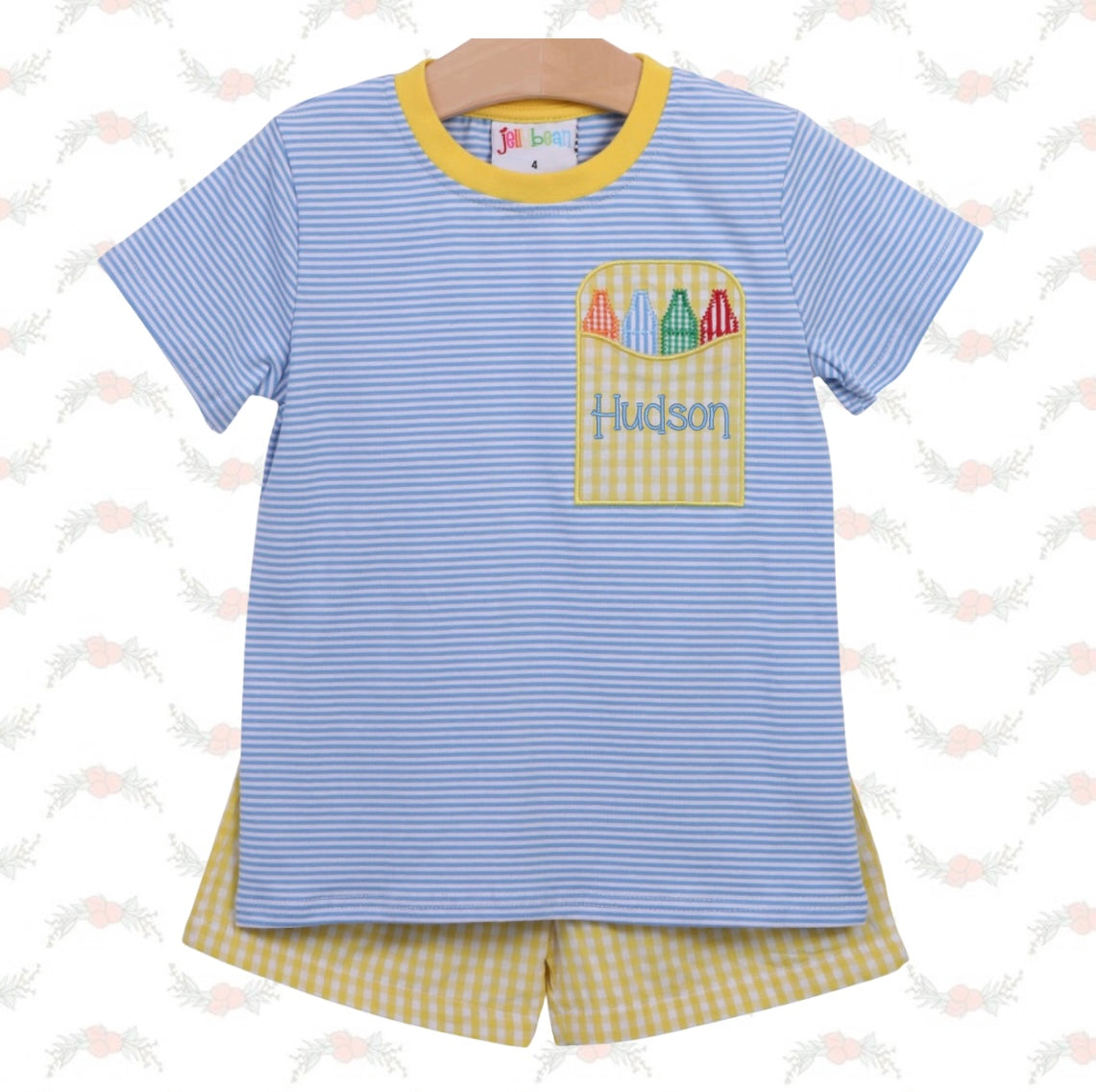 Crayon Pocket Applique Short Set