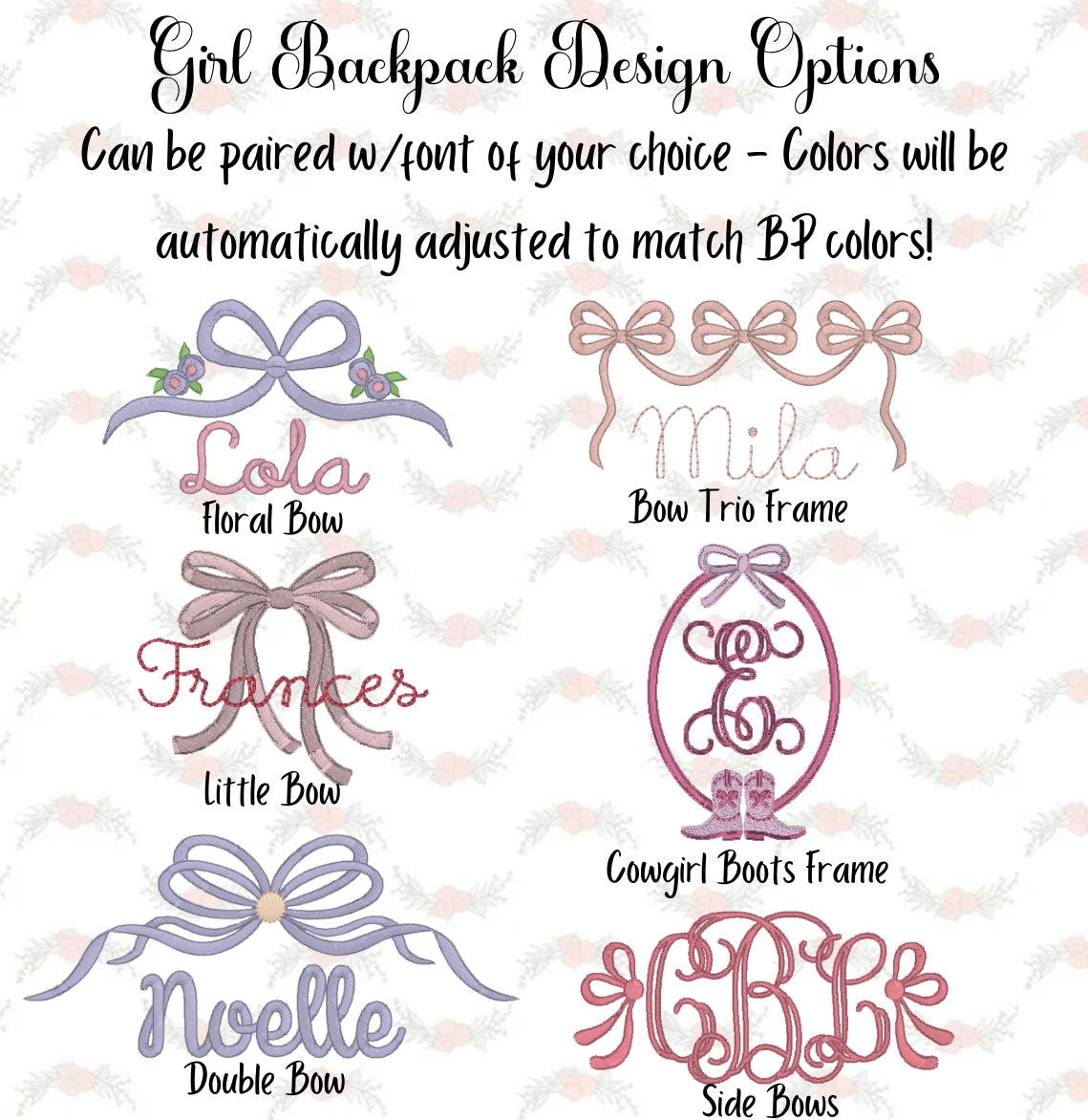 Backpack design catalog