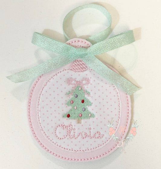 GIRL Vintage Style Fabric Ornament