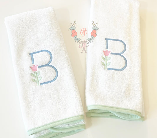 Piped Hand Towels (Set of 2)