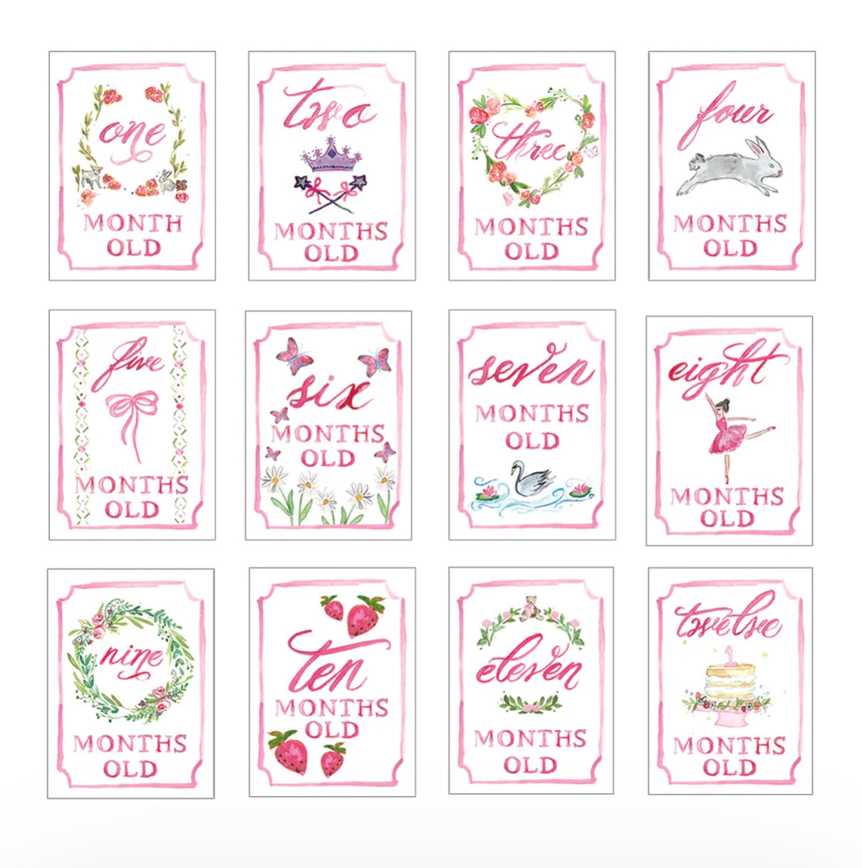 Monthly Milestone Cards (Pink & Blue Options!)