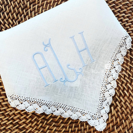 Bobbin Lace Trim Handkerchief