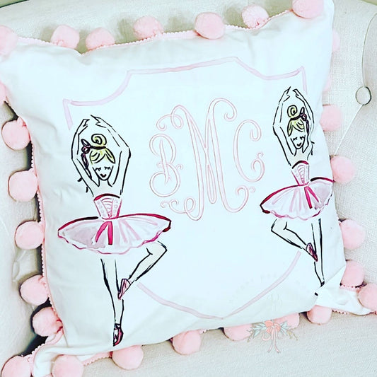 Ballerina Pom Pom Pillow